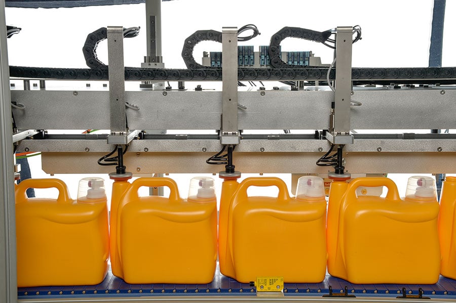 HDPE bottles on line for testing